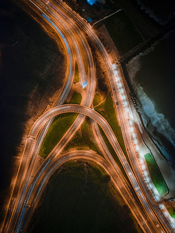 View From Above, Dark, Road, Illumination, Backlight, Confused, Intricate, Road Junction HD phone wallpaper