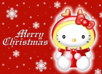 Reindeer Kitty , hello kitty, reindeer, christmas HD wallpaper