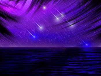 Shower, night, blue, purple, light, meteors, sky HD wallpaper