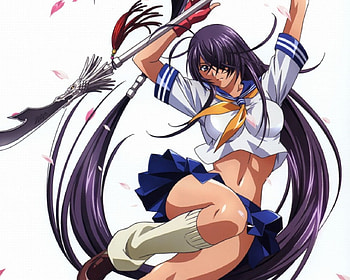 ஓikkitousenஓ, anime, school girl, manga, spear, kanu unchou HD wallpaper