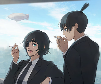 Aki Hayakawa & Himeno, Himeno (Chainsaw Man), Aki Hayakawa, Anime, Chainsaw Man HD wallpaper