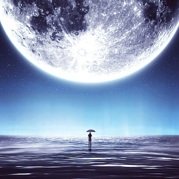 Miscellanea, Miscellaneous, Space, Planet, Human, Person, hop, Cosmic, Umbrella HD phone wallpaper