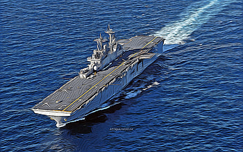 USS Kearsarge, , vector art, L-3, amphibious assault ships, United States Navy, US army, abstract ships, battleship, US Navy, Wasp-class, USS Kearsarge L-3 HD wallpaper