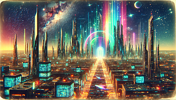 Futuristic Metropolis, sci fi city, futuristic city, neon lights, Digital Art, cosmic landscape HD wallpaper