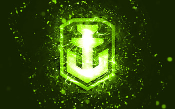 World of Warships lime logo, , lime neon lights, WoWS, lime abstract background, World of Warships logo, online games, WoWS logo, World of Warships HD wallpaper