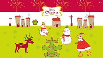 Christmas Village, Man, Village, Santa, Christmas, Snow HD wallpaper