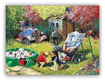 old garden, retro, garden, vintage, cars HD wallpaper