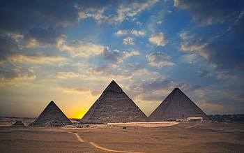 Landscape, Pyramids HD wallpaper