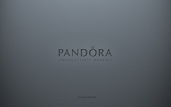 Pandora logo, gray creative background, Pandora emblem, gray paper texture, Pandora, gray background, Pandora 3d logo HD wallpaper