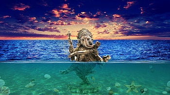 Sky, Horizon, Miscellanea, Miscellaneous, Ocean, hop, Ganesha HD wallpaper