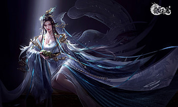 Fantasy girl, girl, fantasy, samzzz jin, blue, black, frumusete HD wallpaper