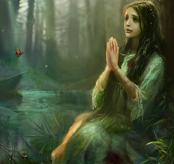 Prayer, boat, abstract, ghost, fantasy, , swamp, girl, beauty HD wallpaper