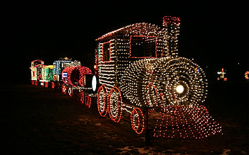 train for christmas, 3d and cg, abstract HD wallpaper