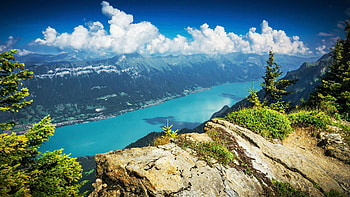 Banff NP, Alberta, sky, mountains, rocks, landscape, clouds, canada HD wallpaper