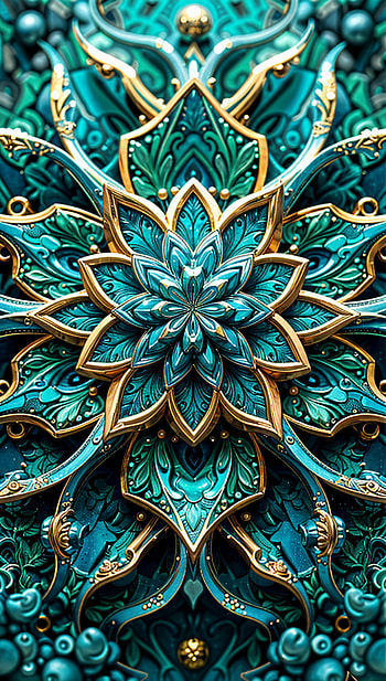 Emerald Elegance, ornate, gold, luxury HD phone wallpaper