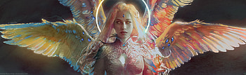 Celene, fantasy, art, angel, girl, orange, eva soulu HD wallpaper