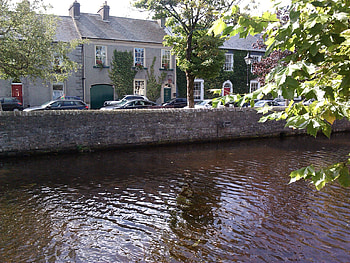 river view, trees, river, houses, ireland HD wallpaper