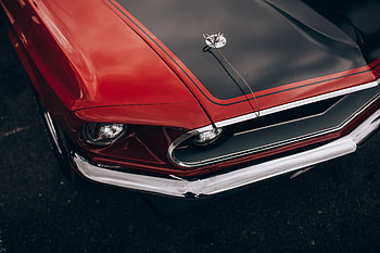 Headlight, car, red and classic HD wallpaper