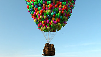 Cluster Ballooning, Up house, Sports HD wallpaper