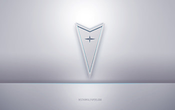 Pontiac 3d white logo, gray background, Pontiac logo, creative 3d art, Pontiac, 3d emblem HD wallpaper