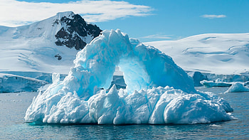 Iceberg, Snowy mountains, Winter landscape, North HD wallpaper