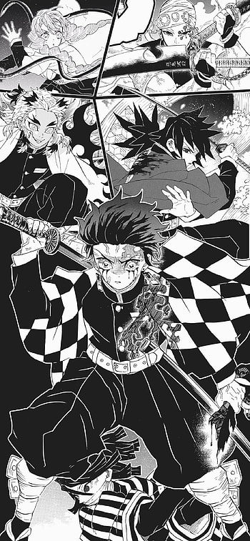 Demon Slayer Manga Panels , Demon Slayer Black And White HD phone wallpaper