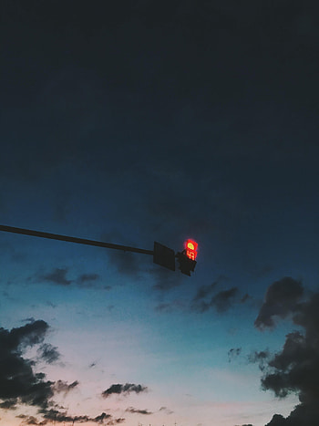 Sky, Miscellanea, Miscellaneous, Glow, Pillar, Post, Traffic Light HD phone wallpaper