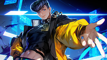 Josuke Higashikata : Blue Anime Vibes, Anime, Jojo's Bizarre Adventure, Josuke Higashikata, blue anime HD wallpaper