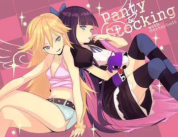 Panty and Stocking With Garterbelt, blue eyes, p-nut, stocking, long hair, panty, dress HD wallpaper