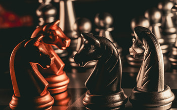 chess, knight, horses chess pieces, knight chess, mind games, chess concepts, two knights HD wallpaper