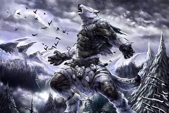 Birds, Trees, Fantasy, Sky, Forest, Being, Creature HD wallpaper