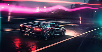 Sports, Night, Lamborghini, Cars, Lights, Grey, Sports Car, Side View, Track, Route, Lamborghini Aventador HD wallpaper