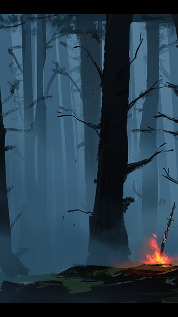 Dark Souls Bonfire: Mystical Forest , video game, Dark Souls HD phone wallpaper