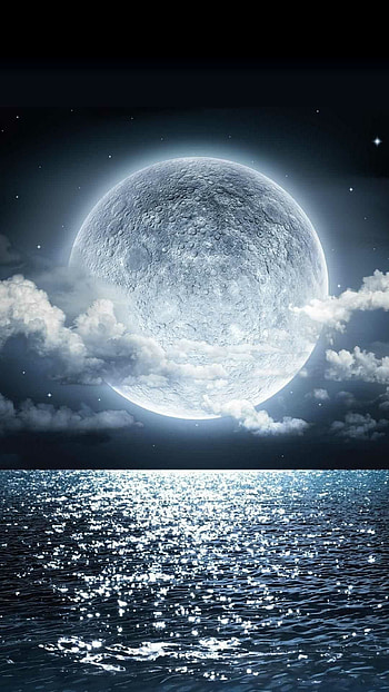 Moon , Nighttime tranquility, Luminous sphere, Celestial beauty HD phone wallpaper