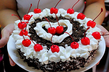 Happy Birtay Cake, Abstract, White, graphy, Birtay, Red, Heart, cake, Cherry, Brown, Happy HD wallpaper