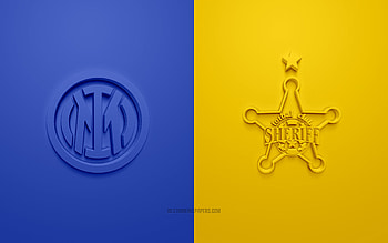 Inter Milan vs Sheriff Tiraspol, 2021, UEFA Champions League, Group D, 3D logos, yellow blue background, Champions League, football match, 2021 Champions League, Inter Milan, Sheriff Tiraspol HD wallpaper