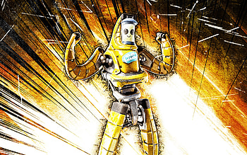 P-1000, grunge art, Fortnite Battle Royale, Fortnite characters, yellow abstract rays, P-1000 Skin, Fortnite, P-1000 Fortnite HD wallpaper