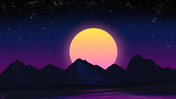 Retrowave Sunset , retrowave, artist, artwork, digital-art HD wallpaper