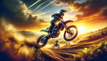 Dirt Bike Sunset Jump, dirt bike, motocross HD wallpaper