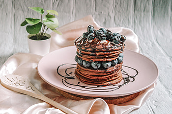 Food, Desert, Bilberries, Berries, Pancakes HD wallpaper