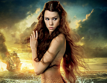mermaid, ship, fantasy, beauty, artistic HD wallpaper