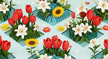 Vibrant Flower Pattern, tulip, lily, sunflower, flower HD wallpaper