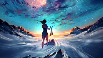 Capturing The Sky , anime-girl, anime, artist, artwork, digital-art, artstation HD wallpaper