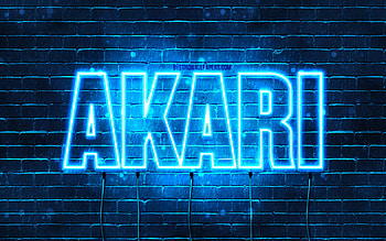 Happy Birtay Akari, , blue neon lights, Akari name, creative, Akari Happy Birtay, Akari Birtay, popular japanese male names, with Akari name, Akari HD wallpaper