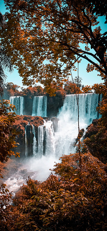 Autumn, Iguazu Falls HD phone wallpaper