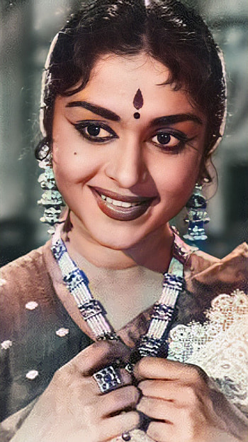 Saroja Devi, vintage actress, multilingual actress HD phone wallpaper