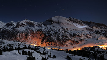 Night Star Alps, night, stars, mountains, nature HD wallpaper