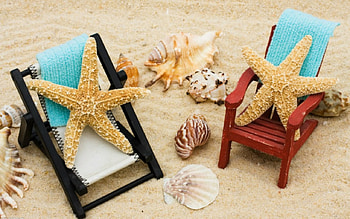 Starfish, chair, shells, sands HD wallpaper
