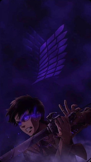 Eren Jaeger, eran jeager, sky, electric blue, Anime, eran Yeager, dom, eran, shingeki no kyojin, purple, attack on Titan HD phone wallpaper