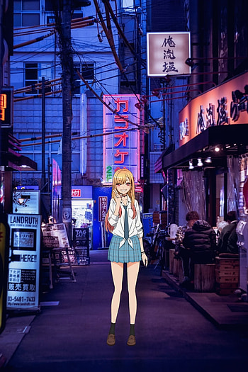 Marin kitagawa, magenta, standing, Anime HD phone wallpaper